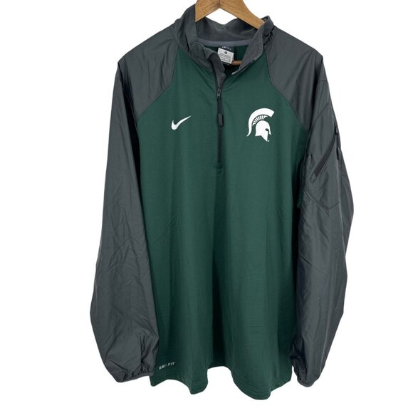 Nike Michigan State Spartans Dri-Fit Quarter-Zip Pullover Jacket Men's Size XL - Picture 1 of 16